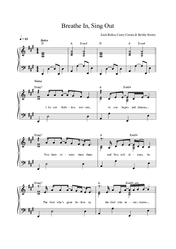 Breathe In Sing Out Choir Sheet (SAT) (Vineyard Worship)