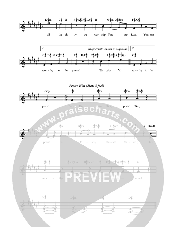 Alpha And Omega / Praise Him Lead Sheet Melody (REVERE)