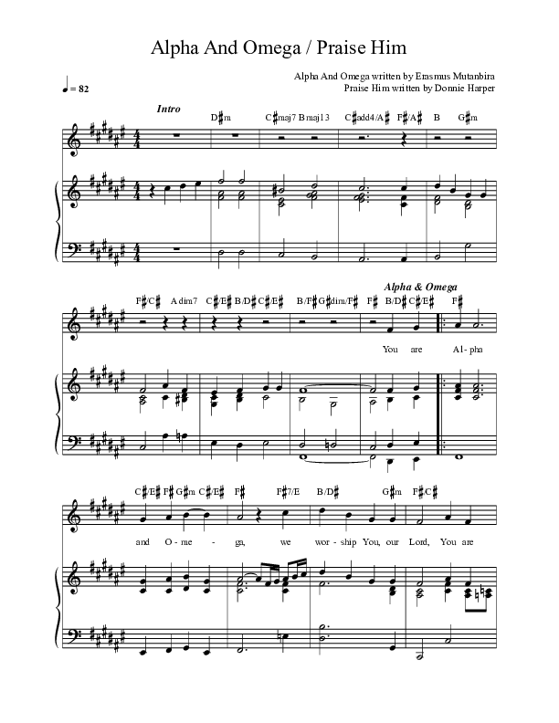 Alpha And Omega / Praise Him Piano/Vocal Pack (REVERE)