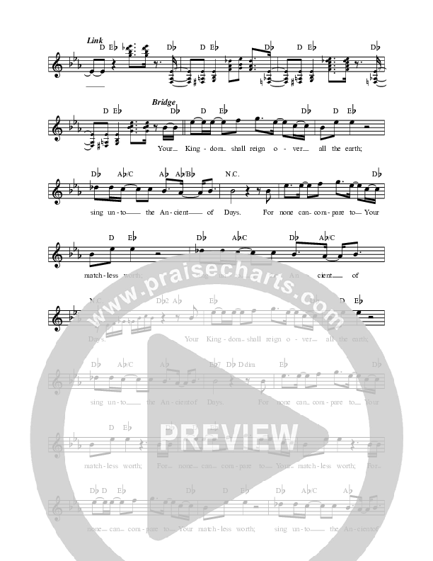 Ancient Of Days Lead Sheet Melody (REVERE)