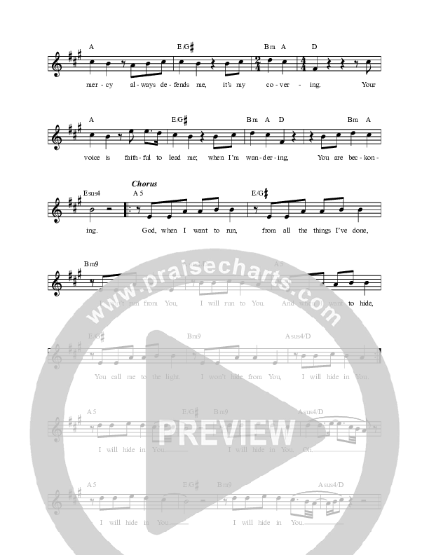 Run And Hide Lead Sheet Melody (REVERE)