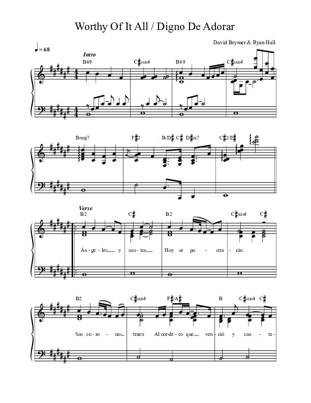 Worthy Of It All / Digno De Adorar Choir Sheet (SAT) (REVERE)