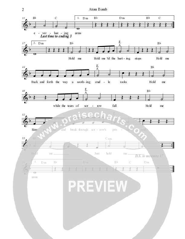 Atom Bomb Lead Sheet Melody (Dennis Jernigan)