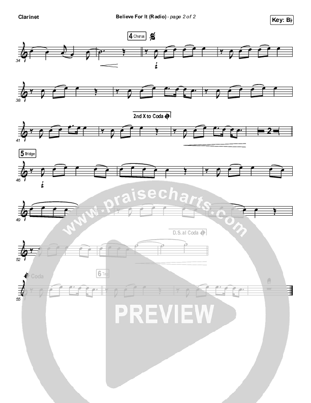 Believe For It (Instrument Solo) Clarinet Solo (CeCe Winans)