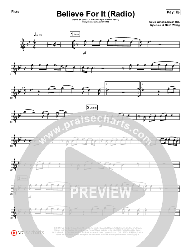 Believe For It (Instrument Solo) Flute Solo (CeCe Winans)