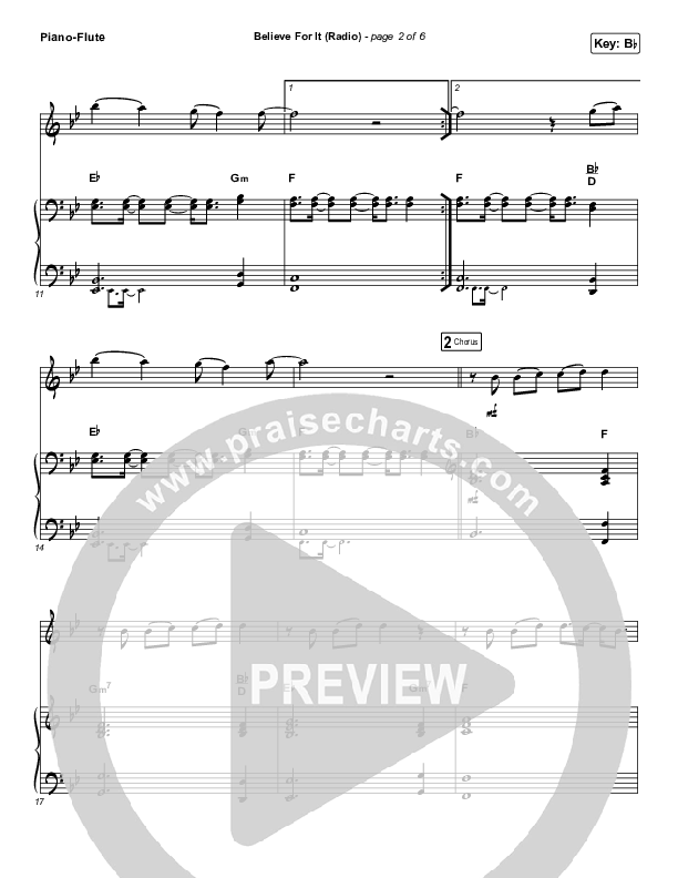 Believe For It (Instrument Solo) Flute & Piano (CeCe Winans)