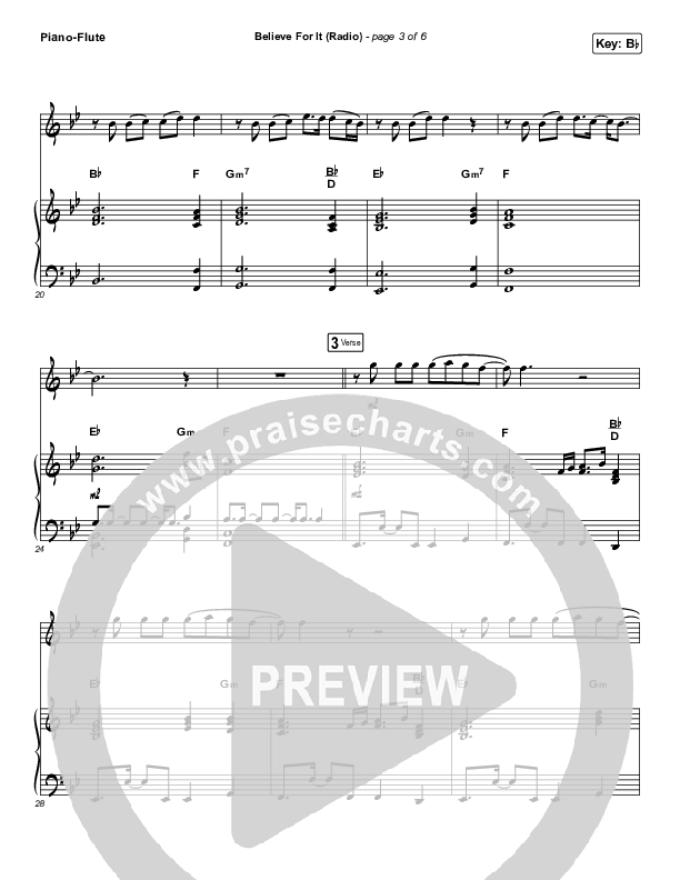 Believe For It (Instrument Solo) Flute & Piano (CeCe Winans)