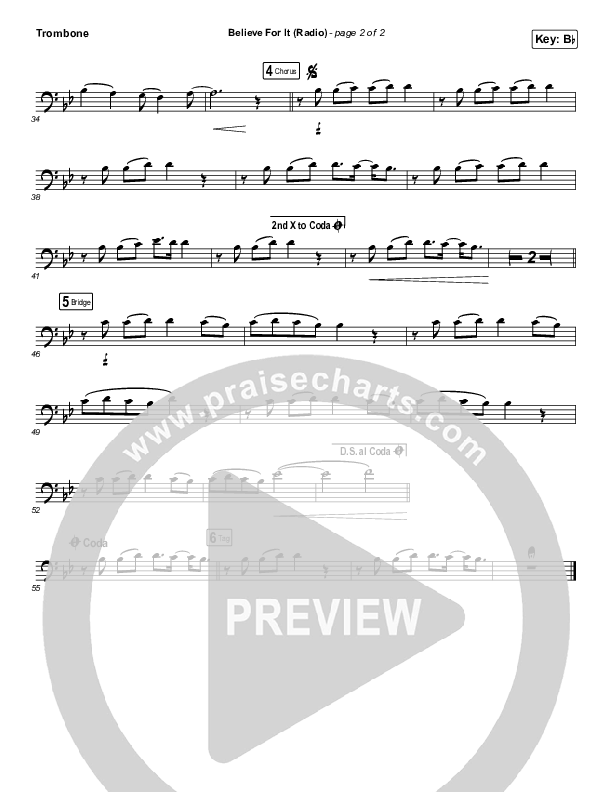 Believe For It (Instrument Solo) Trombone Solo (CeCe Winans)