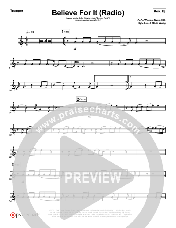 Believe For It (Instrument Solo) Trumpet Solo (CeCe Winans)