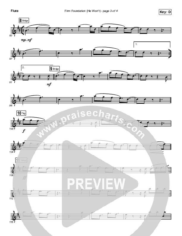 Firm Foundation (He Won't) (Instrument Solo) Flute Solo (Cody Carnes)