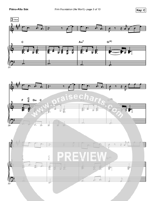 Firm Foundation (He Won't) (Instrument Solo) Alto Sax & Piano (Cody Carnes)