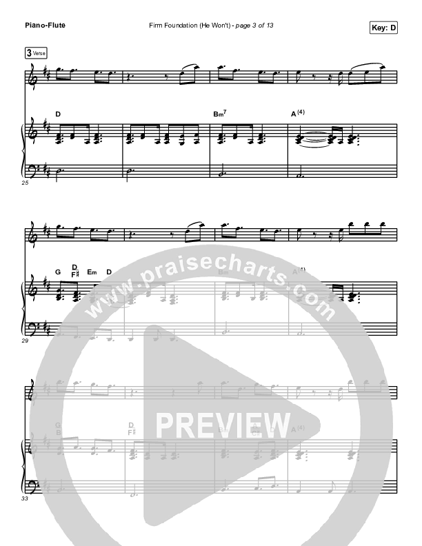 Firm Foundation (He Won't) (Instrument Solo) Piano/Flute (Cody Carnes)