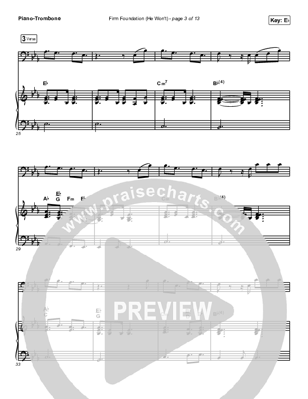Firm Foundation (He Won't) (Instrument Solo) Piano/Trombone (Cody Carnes)