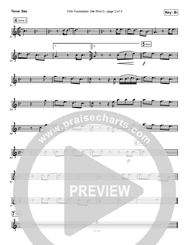 Firm Foundation (He Won't) (Instrument Solo) Tenor Sax Solo (Cody Carnes)