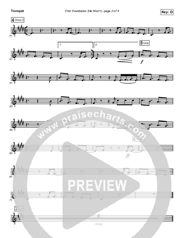 Firm Foundation (He Won't) (Instrument Solo) Trumpet Solo (Cody Carnes)