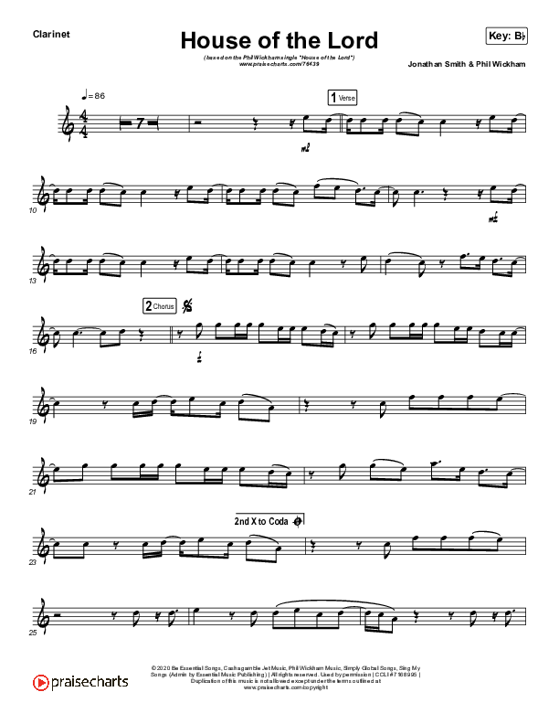 House Of The Lord (Instrument Solo) Clarinet Solo (Phil Wickham)