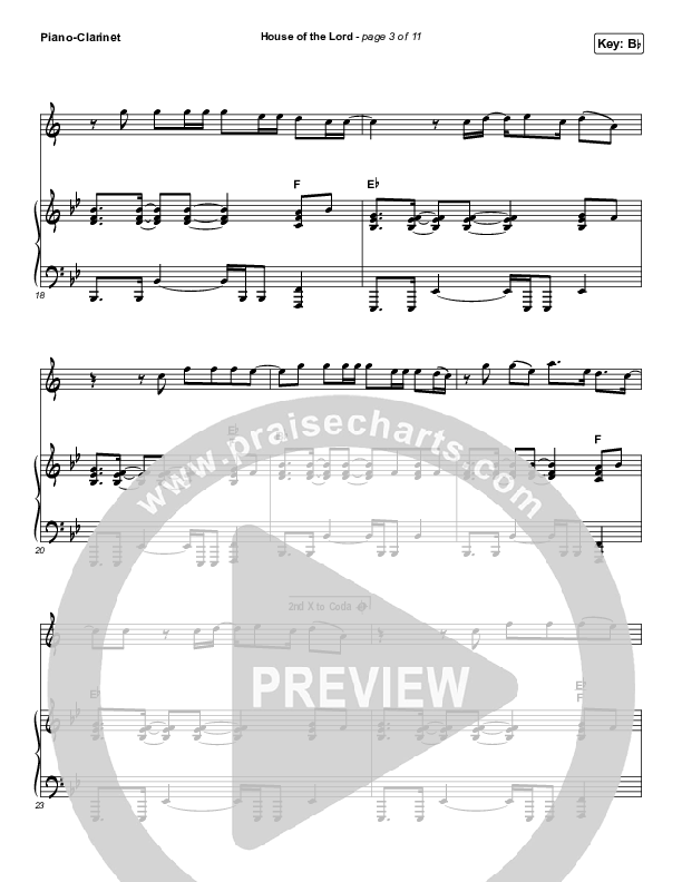 House Of The Lord (Instrument Solo) Piano/Clarinet (Phil Wickham)