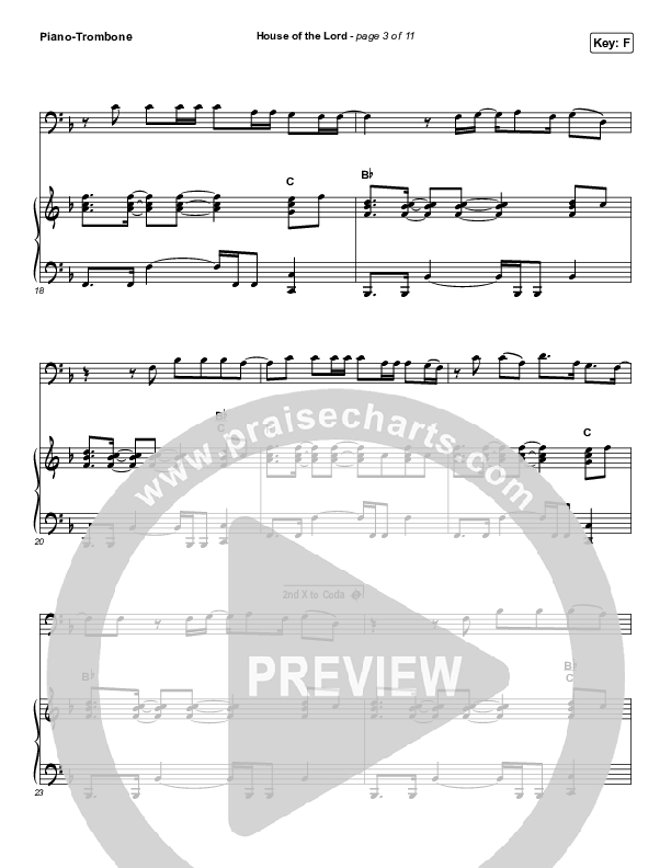 House Of The Lord (Instrument Solo) Piano/Trombone (Phil Wickham)