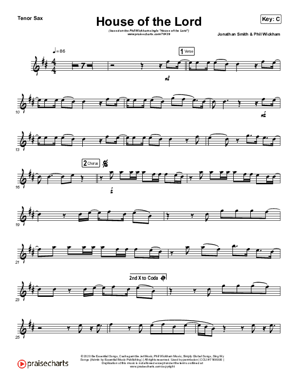 House Of The Lord (Instrument Solo) Tenor Sax Solo (Phil Wickham)