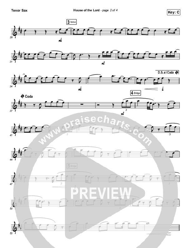 House Of The Lord (Instrument Solo) Tenor Sax Solo (Phil Wickham)