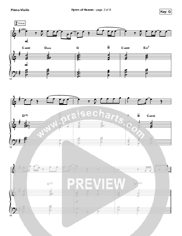 Hymn Of Heaven (Instrument Solo) Piano/Violin (Phil Wickham)