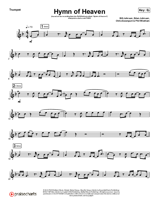 Hymn Of Heaven (Instrument Solo) Trumpet Solo (Phil Wickham)