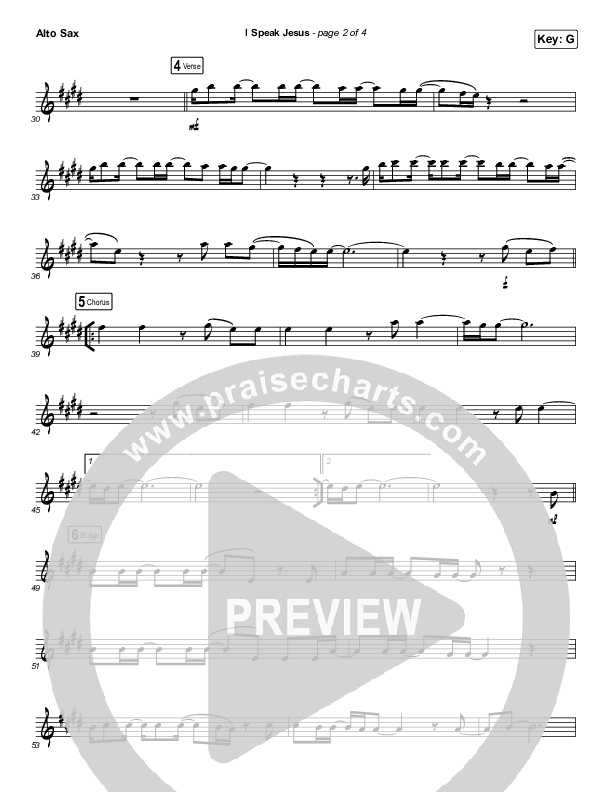 I Speak Jesus (Instrument Solo) Alto Sax Solo (Charity Gayle / Steven Musso)