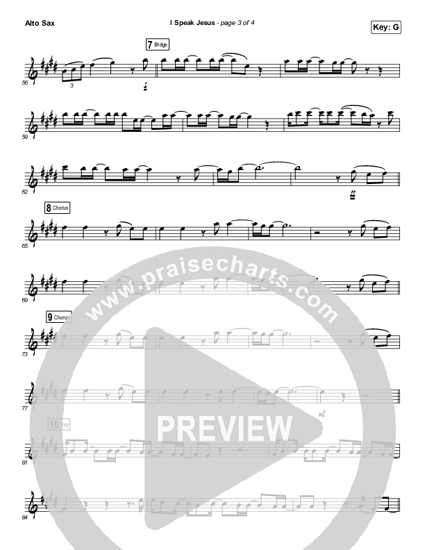 I Speak Jesus (Instrument Solo) Alto Sax Solo (Charity Gayle / Steven Musso)