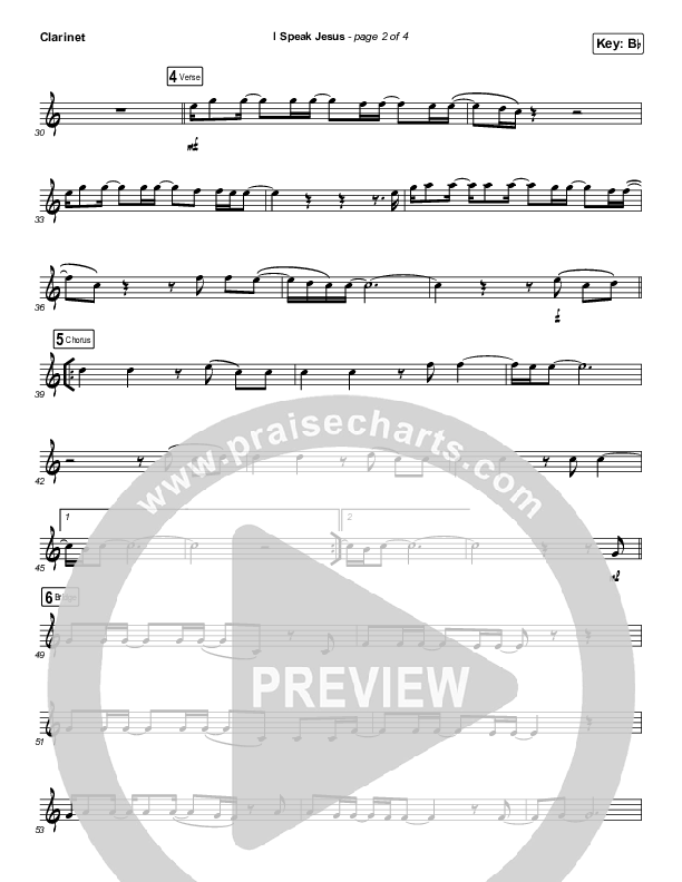 I Speak Jesus (Instrument Solo) Clarinet Solo (Charity Gayle / Steven Musso)