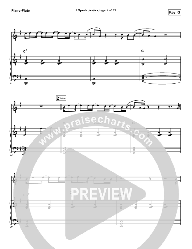 I Speak Jesus (Instrument Solo) Flute & Piano (Charity Gayle / Steven Musso)