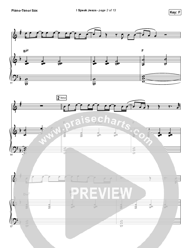 I Speak Jesus (Instrument Solo) Piano/Tenor Sax (Charity Gayle / Steven Musso)