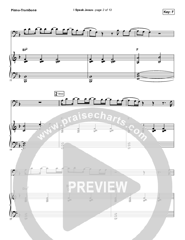 I Speak Jesus (Instrument Solo) Piano/Trombone (Charity Gayle / Steven Musso)