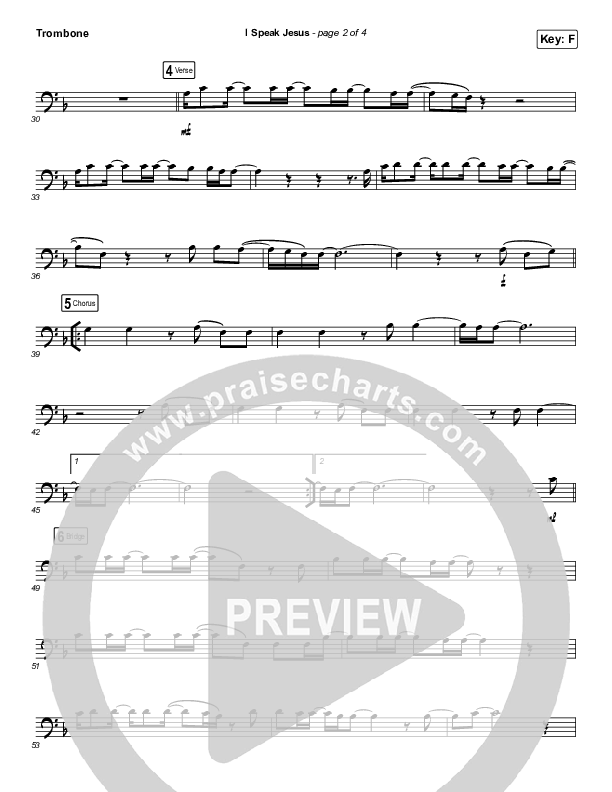 I Speak Jesus (Instrument Solo) Trombone Solo (Charity Gayle / Steven Musso)