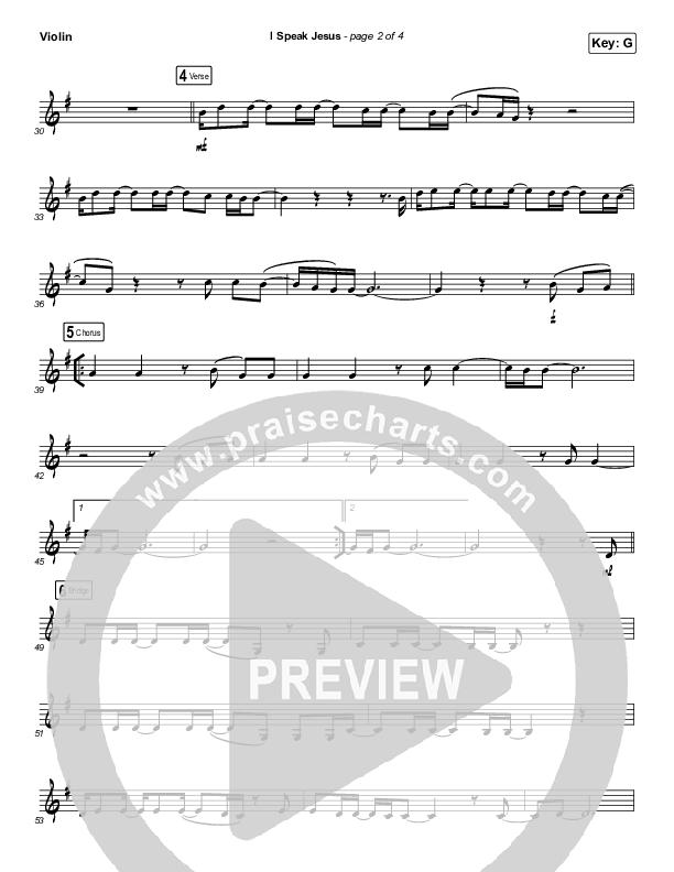 I Speak Jesus (Instrument Solo) Violin Solo (Charity Gayle / Steven Musso)