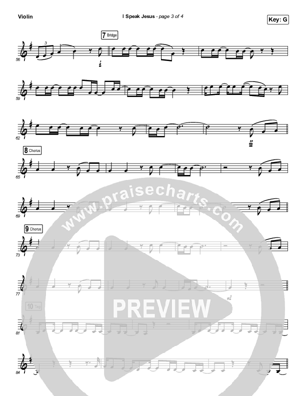 I Speak Jesus (Instrument Solo) Violin Solo (Charity Gayle / Steven Musso)