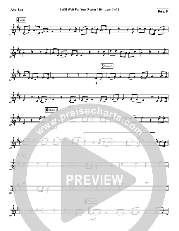 I Will Wait For You (Psalm 130) (Instrument Solo) Alto Sax Solo (Shane & Shane)