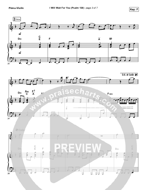 I Will Wait For You (Psalm 130) (Instrument Solo) Piano/Violin (Shane & Shane)