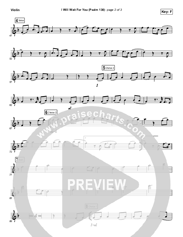 I Will Wait For You (Psalm 130) (Instrument Solo) Violin Solo (Shane & Shane)