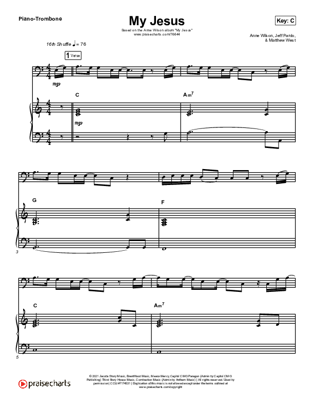 My Jesus (Instrument Solo) Trombone & Piano (Anne Wilson)