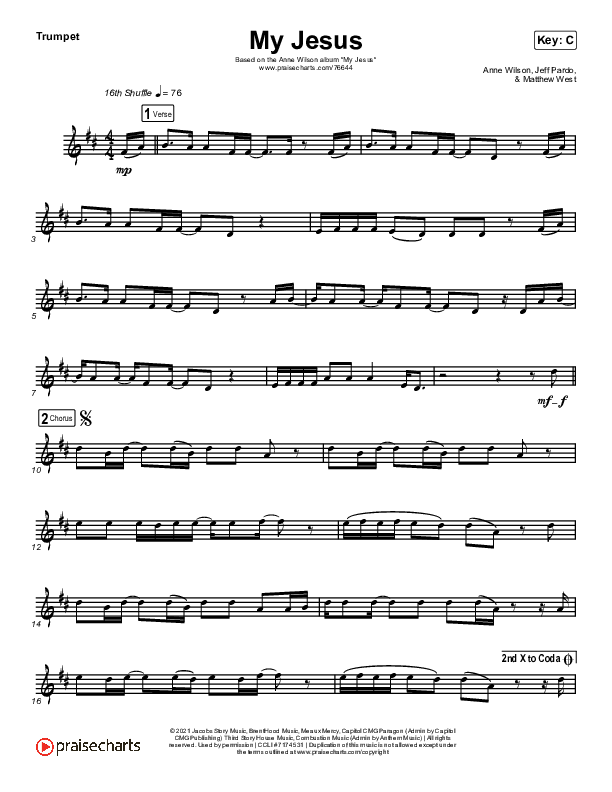 My Jesus (Instrument Solo) Trumpet Solo (Anne Wilson)
