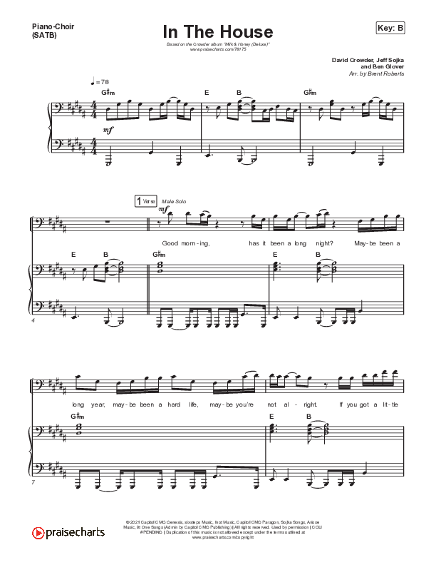 In The House (Austin Live) Piano/Vocal Pack (Crowder)