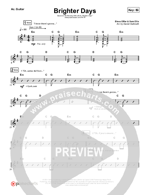 Brighter Days Rhythm Chart (Print Only) (Blessing Offor)