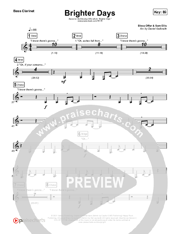 Lyrics Brighter Days Blessing Offor Brighter Days Bass ClarinetSheet Music PDF (Blessing Offor) - PraiseCharts