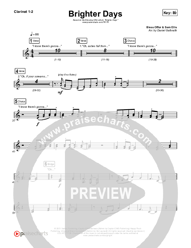 Brighter Days Clarinet 1/2 (Blessing Offor)