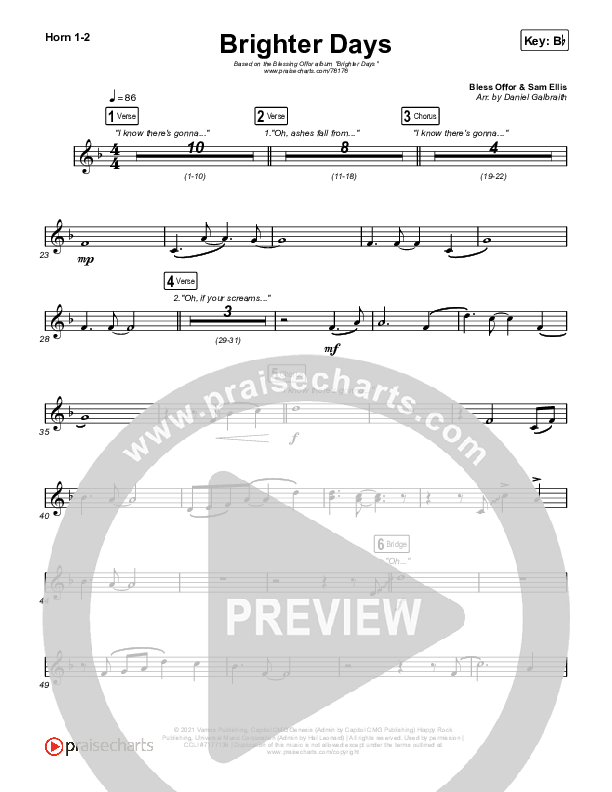 Lyrics Brighter Days Blessing Offor Brighter Days French Horn Sheet Music PDF (Blessing Offor) - PraiseCharts