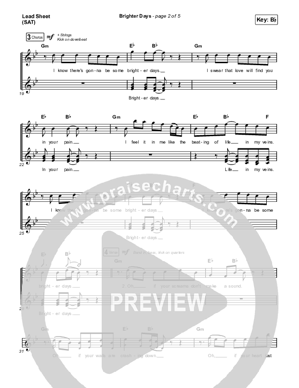 Brighter Days Lead Sheet (Print Only) (Blessing Offor)