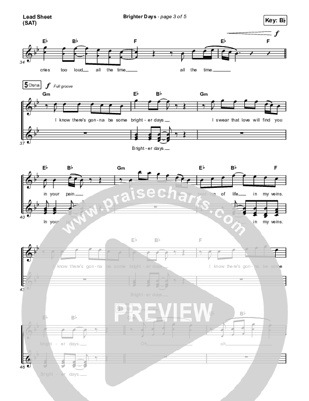 Brighter Days Lead Sheet (Print Only) (Blessing Offor)