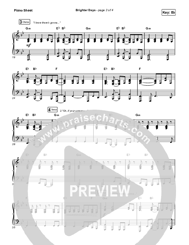 Brighter Days Piano Sheet (Blessing Offor)