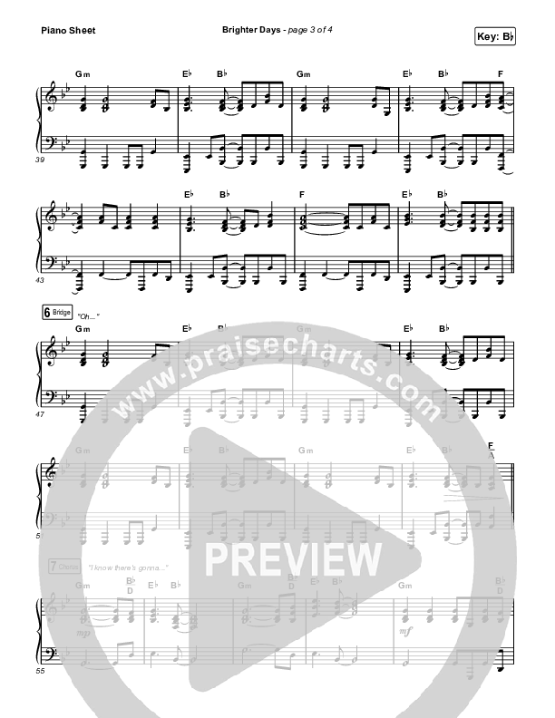 Brighter Days Piano Sheet (Print Only) (Blessing Offor)