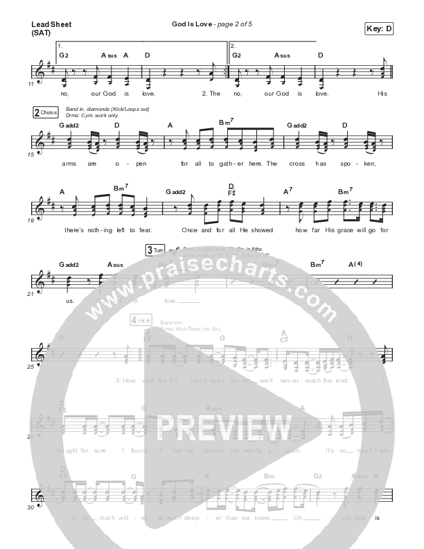 God Is Love (Live) Lead Sheet (SAT) (North Point Worship)